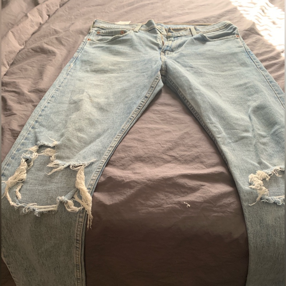 Levi's Light Blue Distressed Skinny Jeans